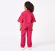 Girls Fuchsia Magenta Floral Checked Casual Set