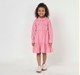 Girls Pink Corduroy Tiered Button-Down Shirt Dress