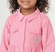 Girls Pink Corduroy Tiered Button-Down Shirt Dress