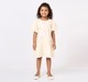 Girls Cream Heart Print Puff Sleeve Dress
