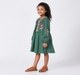 Girls Forest Green Tiered Dress with Floral Embroidered Vest