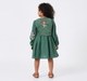 Girls Forest Green Tiered Dress with Floral Embroidered Vest