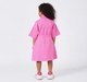 Girls Bright Pink Half-Zip T-Shirt Dress with Elasticated Waist