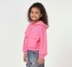 Girls Pink Zip-Front Hooded Jacket with Utility Flap Pockets