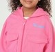 Girls Pink Zip-Front Hooded Jacket with Utility Flap Pockets