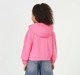 Girls Pink Zip-Front Hooded Jacket with Utility Flap Pockets