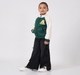Girls Black Wide Leg Denim Jeans with Side Bows & Slit