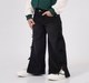 Girls Black Wide Leg Denim Jeans with Side Bows & Slit