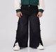 Girls Black Wide Leg Denim Jeans with Side Bows & Slit