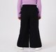 Girls Black Wide Leg Drawstring Sweatpants with Center Seam