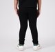 Girls Black Ribbed Elastic Stretch Leggings