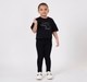 Girls Black Ribbed Elastic Stretch Leggings