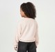 Girls Light Pink Floral Line Art Embroidered Sweatshirt