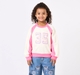 Girls Casual Cotton Cream and Pink Raglan Sweatshirt