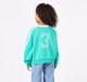Girls Teal Green V-Neck Challenge Graphic Sweatshirt