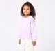 Girls Lavender Sweatshirt with Lace Sleeve Overlays