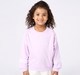 Girls Lavender Sweatshirt with Lace Sleeve Overlays