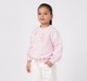 Girls Light Pink Floral Number '09' Graphic Sweatshirt with Mint Trim