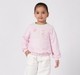 Girls Light Pink Floral Number '09' Graphic Sweatshirt with Mint Trim