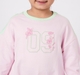 Girls Light Pink Floral Number '09' Graphic Sweatshirt with Mint Trim