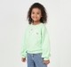 Girls Mint Green Floral Embroidered Sweatshirt