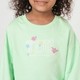 Girls Mint Green Floral Embroidered Sweatshirt