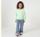 Girls Mint Green Floral Embroidered Sweatshirt
