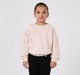 Girls Powder Pink Line-Art Floral Embroidered Sweatshirt