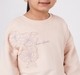 Girls Powder Pink Line-Art Floral Embroidered Sweatshirt
