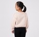 Girls Powder Pink Line-Art Floral Embroidered Sweatshirt