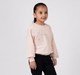 Girls Powder Pink Line-Art Floral Embroidered Sweatshirt