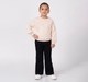 Girls Powder Pink Line-Art Floral Embroidered Sweatshirt