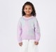 Girls Lavender Oversized Open-Work Floral Motif Knit Sweater