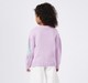 Girls Lavender Oversized Open-Work Floral Motif Knit Sweater