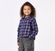 Girls Navy Blue and Pink Plaid Checked Shirt