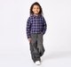 Girls Navy Blue and Pink Plaid Checked Shirt