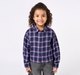 Girls Navy Blue and Pink Plaid Checked Shirt