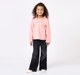 Girls Soft Pink Full Sleeve Top with Heart Appliques