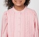 Girls Light Pink Mandarine Collar Pintuck Lace Shirt