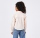 Girls Light Peach Front-Tie Shirt with Floral Appliques