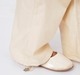Girls Cream High-Waisted Wide-Leg Cargo Trousers