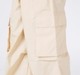 Girls Cream High-Waisted Wide-Leg Cargo Trousers