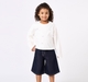 Girls Off-White Relaxed Sweatshirt with Rhinestone Bows