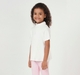 Girls Off-White High-Neck Ribbed T-Shirt with Crest Emboss