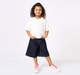 Girls Classic White Crew Neck Tee with Rhinestone Bows
