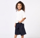 Girls Classic White Crew Neck Tee with Rhinestone Bows