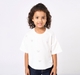 Girls Classic White Crew Neck Tee with Rhinestone Bows