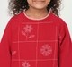 Girls Red Floral Line-Art Embroidered Boxy Top