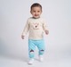 Baby Boys 2-Piece Co-ord Set - Off-White 'Tiny Acorn' Top & Sky Blue Acorn Pants