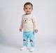 Baby Boys 2-Piece Co-ord Set - Off-White 'Tiny Acorn' Top & Sky Blue Acorn Pants